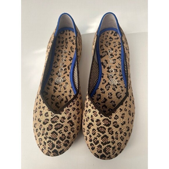 Rothy's Women's Round Toe Knit Ballet Flats Leopard Animal Printsize 8.5